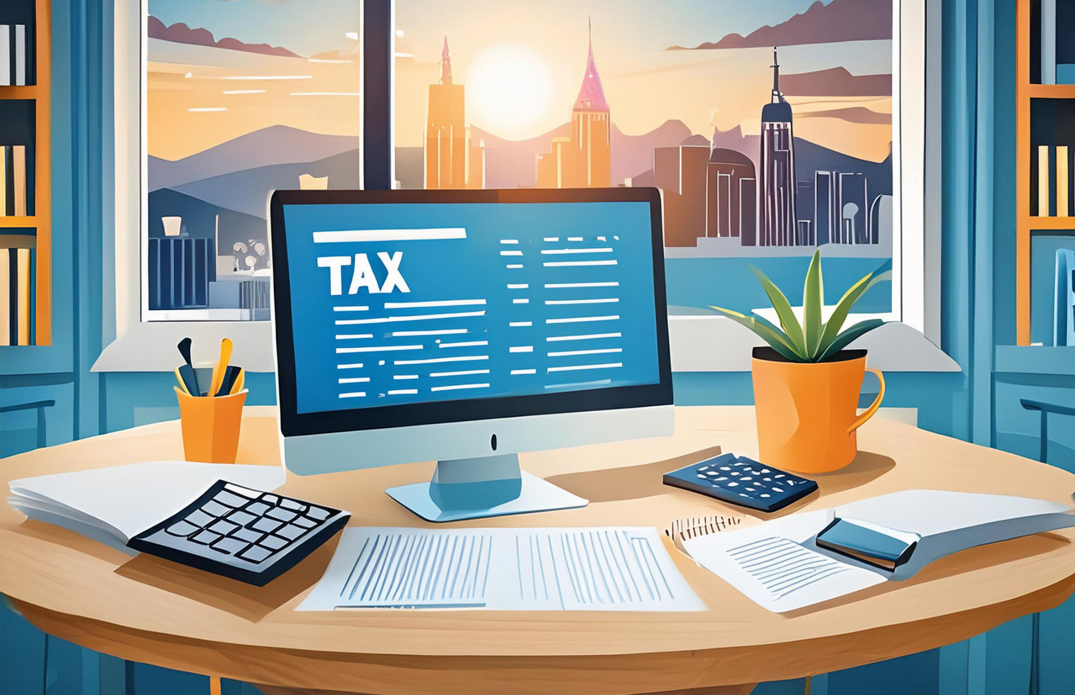 Banner with tax services